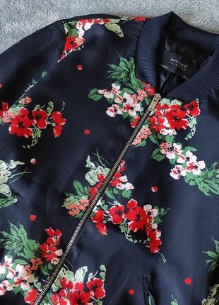 Бомбер куртка ветровка в цветы zara3 фото