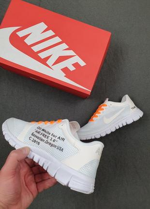 Літні жіночі кросівки білого кольору nike free run 3.0 white. літні мокасини жіночі білі найк5 фото