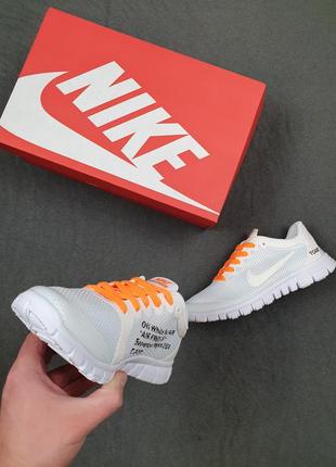 Літні жіночі кросівки білого кольору nike free run 3.0 white. літні мокасини жіночі білі найк8 фото