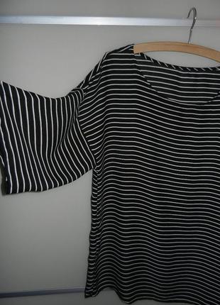 Xl/50-52 шикарная шифоновая блузка в полоску,новая