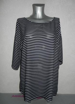 Xl/50-52 шикарная шифоновая блузка в полоску,новая