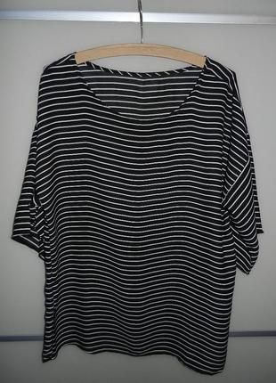 Xl/50-52 шикарная шифоновая блузка в полоску,новая