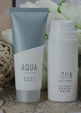 Набір заспокійливий гель для тіла та бальзам після гоління men aqua pour homme marks & spencer2 фото