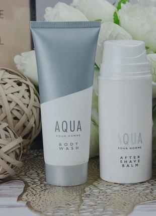 Набір заспокійливий гель для тіла та бальзам після гоління men aqua pour homme marks & spencer3 фото