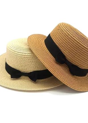 Жіночий соломяний капелюх 2024 літня шляпа канотье канотьє