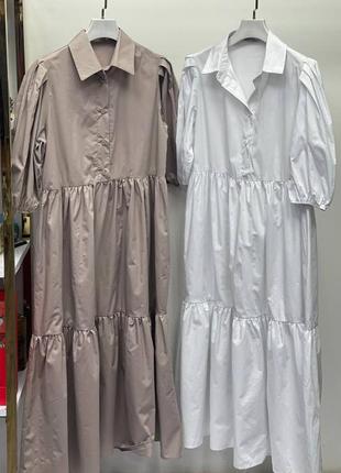 Свободное платье коттон-поплин 42-60 р-р2 фото