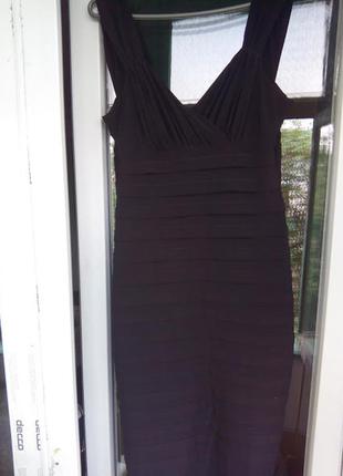 Женское черное вечернее нарядное клубное платье миди футляр коктейльное2 фото