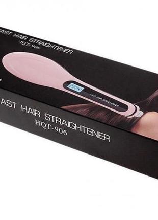 Расческа выпрямитель fast hair straightener. цвет: розовый5 фото