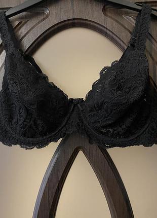 Шикарный, ажурный, чёрный, бюстгальтер