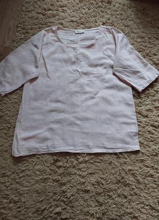 Лляна блуза в смужку3 фото