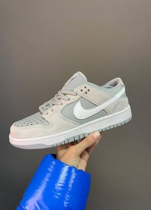 Шкіряні кросівки nike sb dunk grey. розміри 36-44