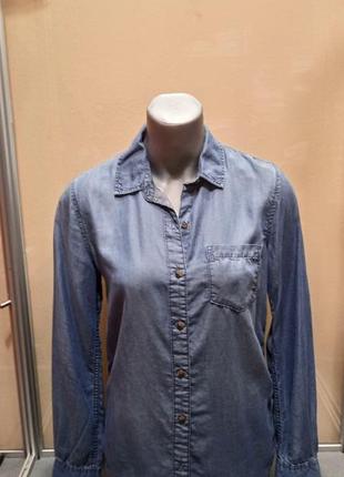 Рубашка голубая джинсовая h&m1 фото