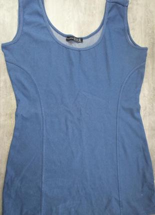 Жіноча, блакитна, довга блуза, майка, футболка atmosphere1 фото