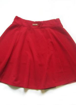 Новая юбка клеш красная/ новая фактурная красная юбка красного цвета