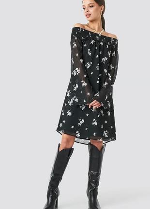 Шифонова сукня na-kd в квітковий принт 36 (1018-002062-8799)2 фото
