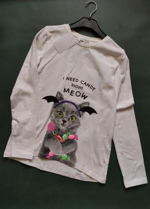 Реглан для дівчинки котик фірма h&m р.8/10