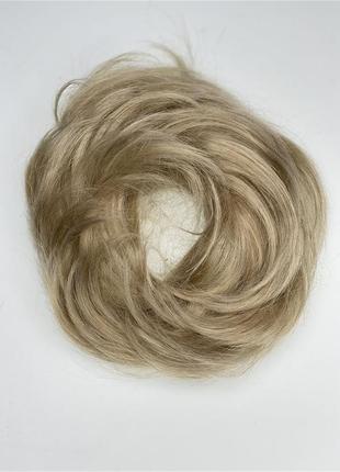 Пучок шеньен волосся на хвіст блонд2 фото
