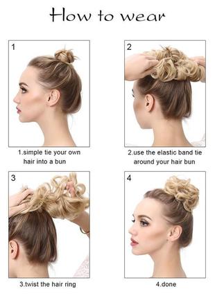 Пучок шеньйон волосы на хвост блонд