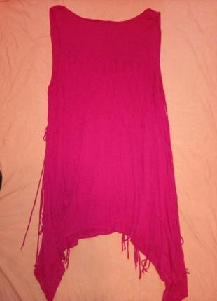 Майка малиновая с висюльками