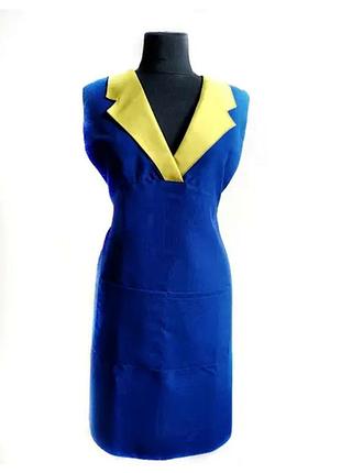 Фартух подвійний габардиновий в патріотичних кольорах