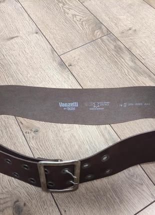 Vanzetti широкий шкіряний пояс р. 90 на талію ремінь 8 см ремень кожаный коричневий5 фото