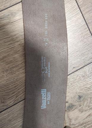 Vanzetti широкий шкіряний пояс р. 90 на талію ремінь 8 см ремень кожаный коричневий4 фото