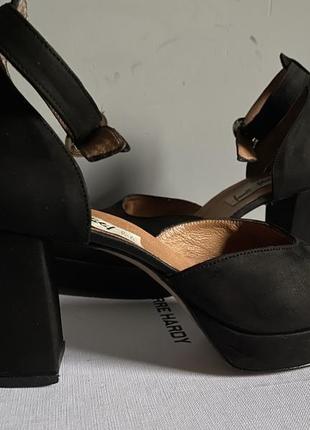 Туфли , босоножки закрытые чёрные кожа нубук, париж франция винтаж6 фото
