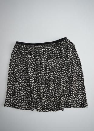 Легкая базовая черно белая юбка в принт zara1 фото