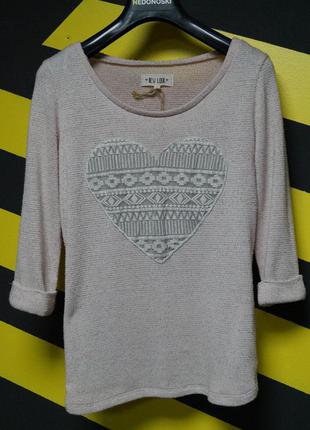 Свитшот с укороченным рукавом с кружевным сердцем букле