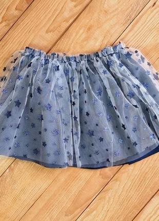 Фатиновая юбка для девочки, рост 80, цвет синий