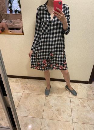 Платье рубашка в клетку