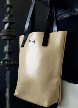 Simple urban pieces. велика сумка з натуральної ламінований шкіри.7 фото