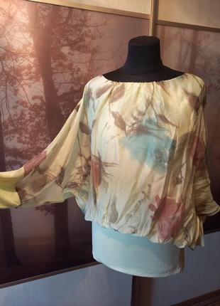 Блуза кажан шовк-трикотаж 14-16 р2 фото