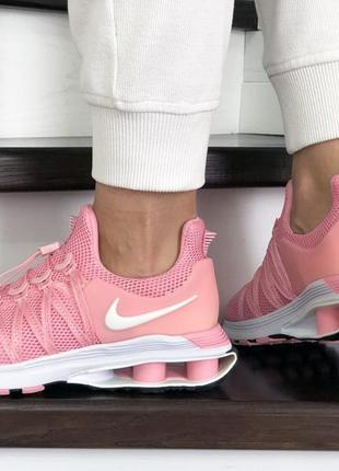 Жіночі легкі текстильні кросівки nike shox gravity🆕 стильні рожеві найки3 фото