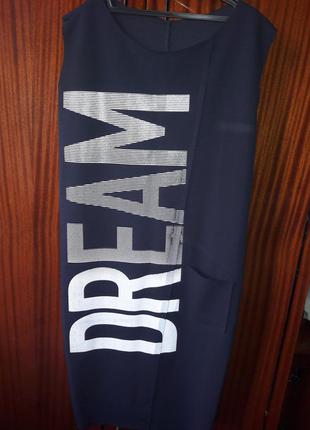 Сукня синє з написом, італія