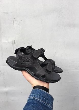 Мужские сандали кожаные летние черные accord са