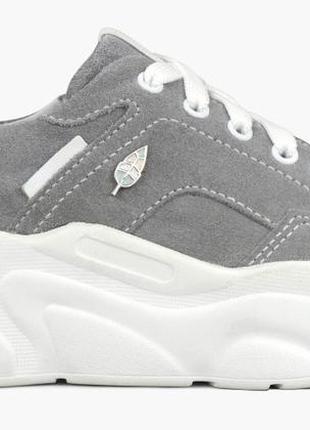 Кроссовки детские для девочек  серые натуральная замша украина  мальви - размер 32 (20,3 см)