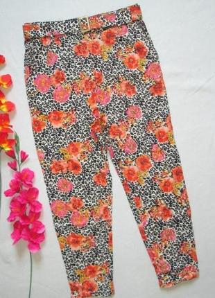 Шикарні натуральні літні брюки в квітково-леопардовий принт river island🌹❇️🌹
