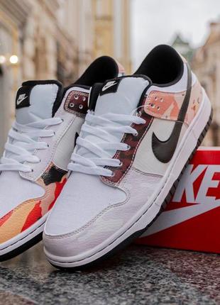 Жіночі шкіряні різнокольорові кросівки nike dunk low se multi-camo🆕 найк