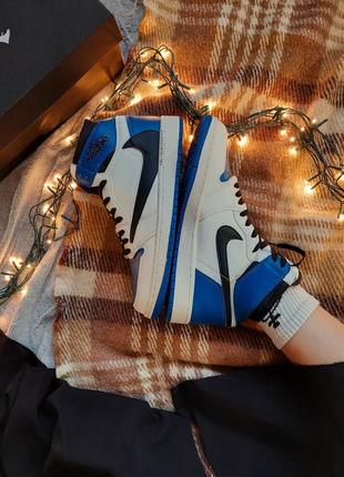 Жіночі високі шкіряні кросівки nike air jordan x fragment x trawis scott🆕