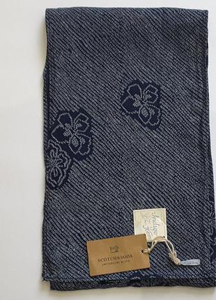 Брендовый шарф scotch&soda, хлопок,172х26