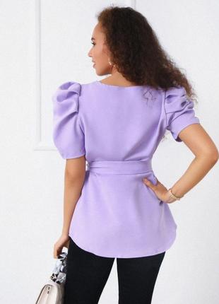 Стильная блуза с короткими рукавами фонарик "betty"3 фото