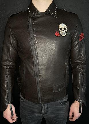 Косуха коричневая hardsoda кожанка