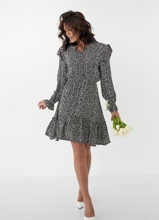 Гламурне квіткове плаття з рюшами віскоза туреччина