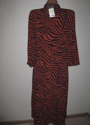 Отличное платье рубашка халат примарк р-р12 принт анимал
