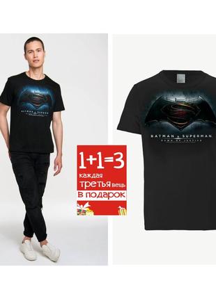 ❤1+1=3❤ batman v superman мужская футболка dc comics