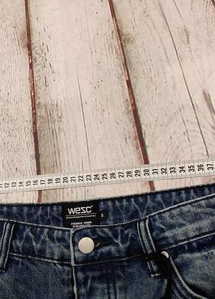 Мужские джинсы синие в пятнах краски разрисованные wesc