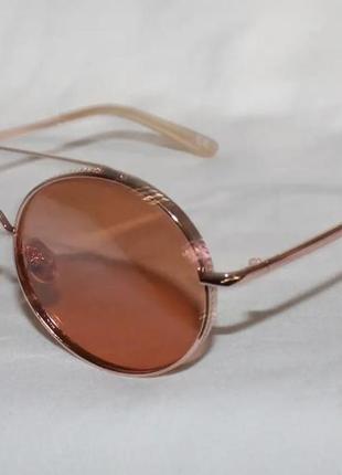 Круглые солнцезащитные очки 18041 с розовыми линзами