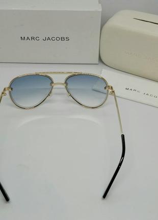 Очки в стиле marc jacobs marc 317/s очки унисекс солнцезащитные голубой градиент в золотом металле5 фото