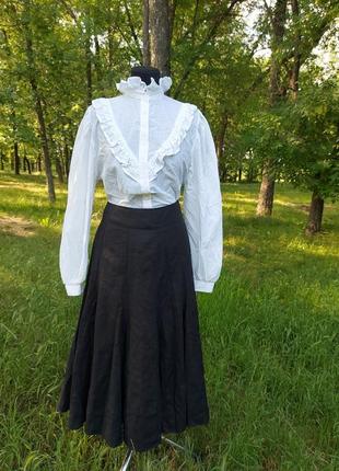 Брендовая льняная юбка laura ashley годе(100%-лен) laura ashley1 фото